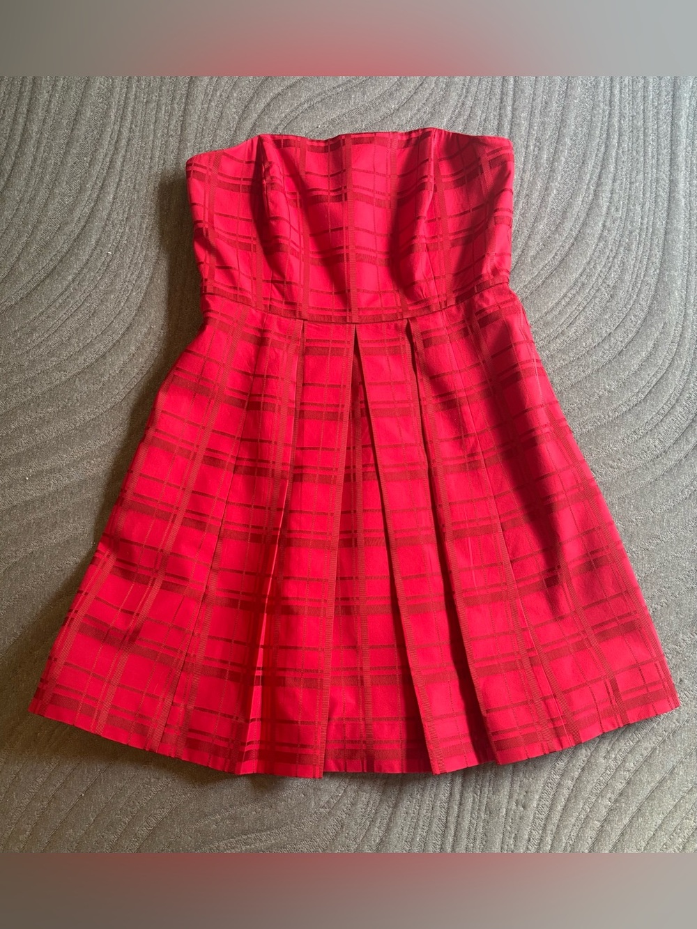 Vineyard Vines Red Plaid Strapless women’s Dress